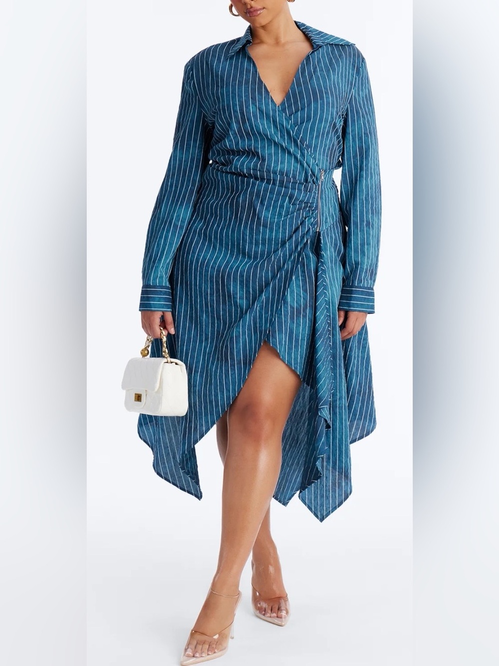 NWT fashion nova realm lue wrap style asymmetrical dress size 1X